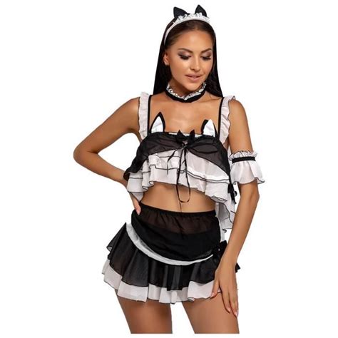 Femmes Maid Maid Lingerie Sexy Uniforme Tentation Chemise De Nuit