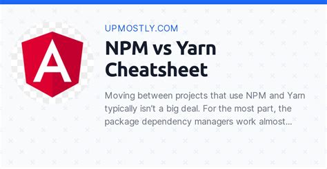 Npm Vs Yarn Cheatsheet Upmostly