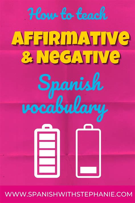 How To Teach Affirmative And Negative Words In Spanish Spanish With Stephanie Negative Words