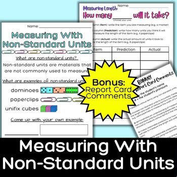 Measuring Using Non Standard Linear Units Grade Measurement Math