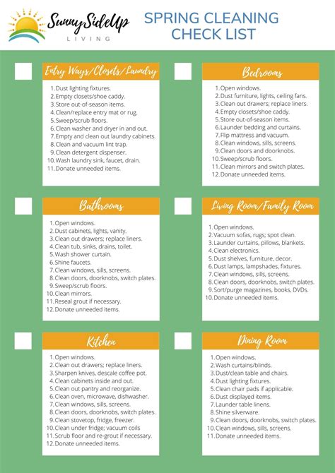 My Spring Cleaning Checklist - Sunny Side Up Living Blog