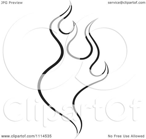 Clipart Black And White Flames - Royalty Free Vector Illustration by ...