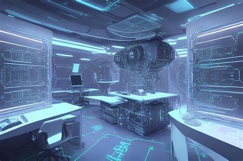 Premium Ai Image Futuristic Quantum Quantum Computing Lab