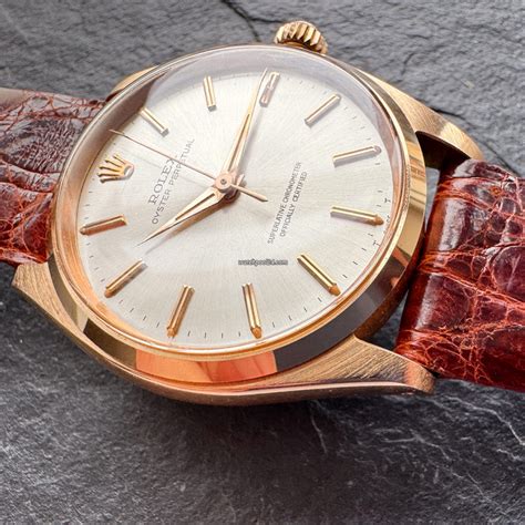 Vintage Rolex Oyster Perpetual Rose Gold For Sale