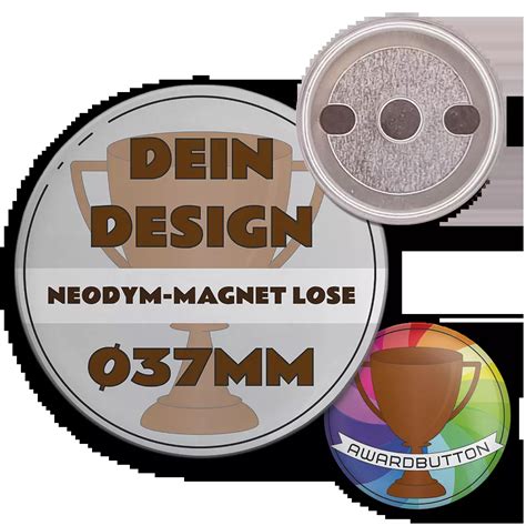 Button Magnet Selbst Gestalten 37mm Neodym Magnet Lose