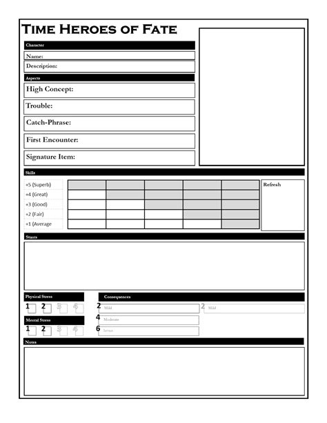 Fate Core Character Sheet Fillable Fillable Form 2025