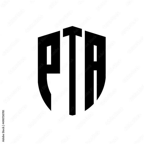 PTA letter logo design. PTA modern letter logo with black background ...