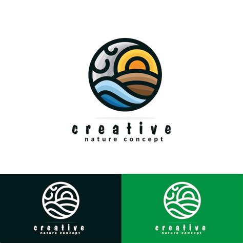 Premium Vector | Creative nature logo design earth element logo concept ...
