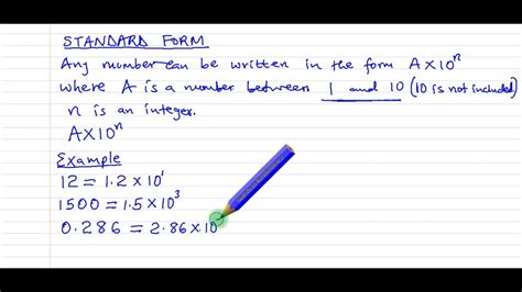 Expressing Numbers In Standard Form Youtube