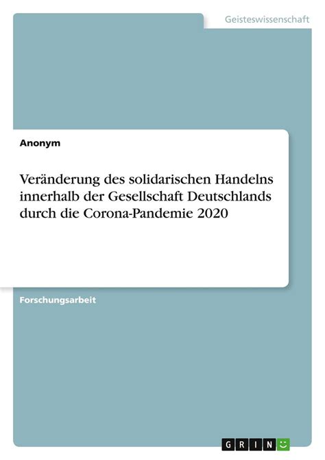 Ver Nderung Des Solidarischen Handelns Innerhalb Der Gesellschaft