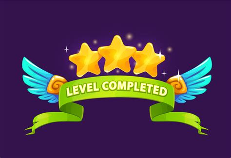 Game level complete badge or icon, vector ui asset 21948759 Vector Art ...