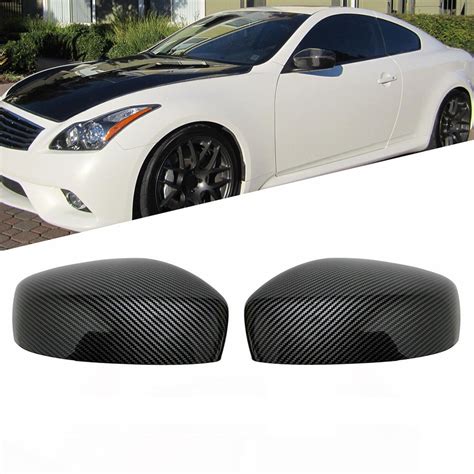 BAMILL Carbon Fiber Pattern Side Mirror Cover Cap For INFINITI G37 Q40