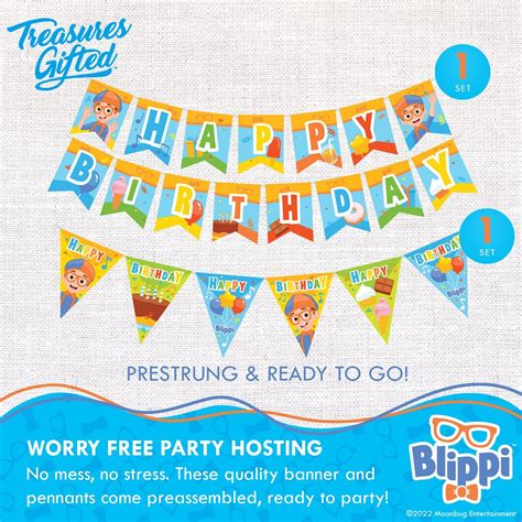 Buy Treasures Gifted Blippi Birthday Party Supplies Serves Guests