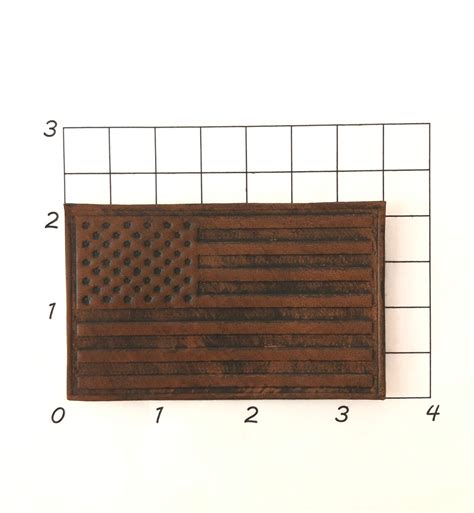 American Flag Leather Patch Antique Brown Etsy