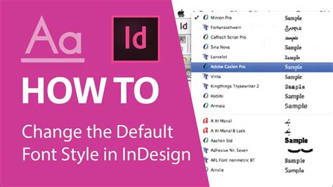 Changing The Default Font Style In Adobe InDesign CC 2018 YouTube