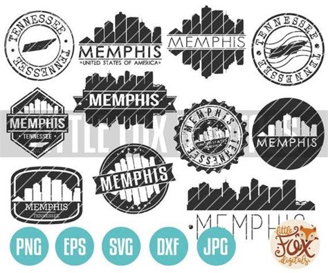 Svg Memphis Stamps Svg Cut File Tennessee Svg Skyline Memphis