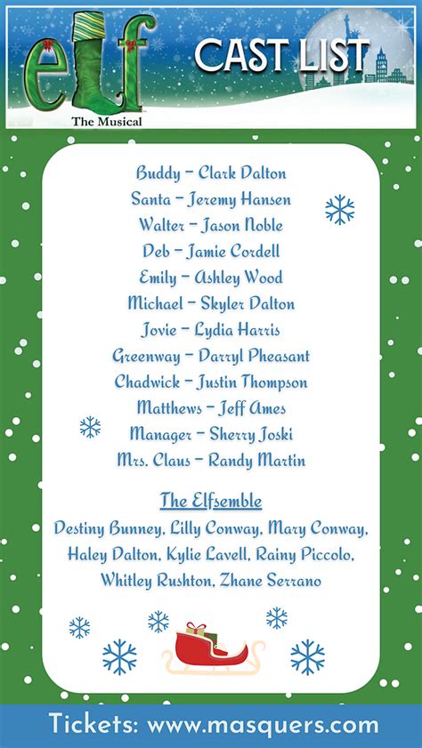 Elf the musical Cast Announcement!