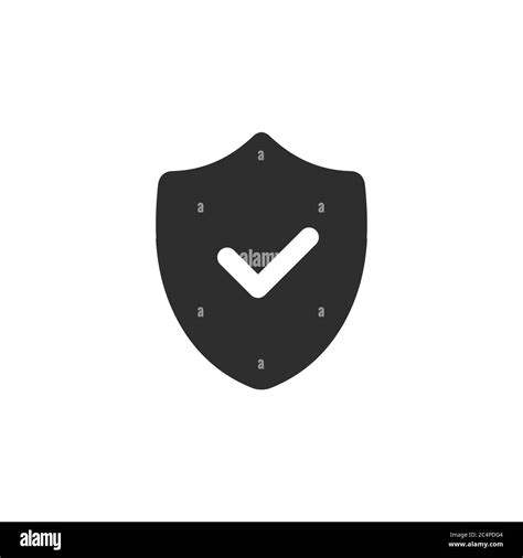 Shield With Check Mark Icon Safety Security Symbol Privacy Protection Stock Vector