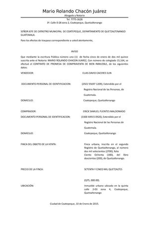 Avisos Trimestrales Protocolo Abogado y Notario Tel 7775 3ª