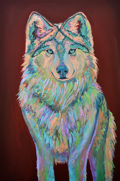 Colorful Wolf Painting