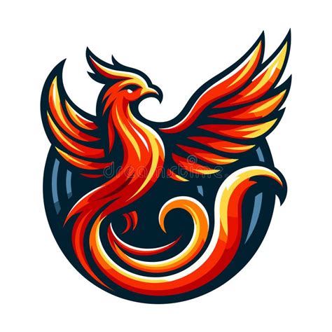 Flying Phoenix Fire Bird Abstract Logo Design Vector Illustration Dove