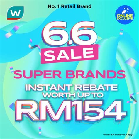 Watsons 66 Sale Super Brand Instant Rebate Up To Rm154 Promotion Valid Until 12 Jun 2023