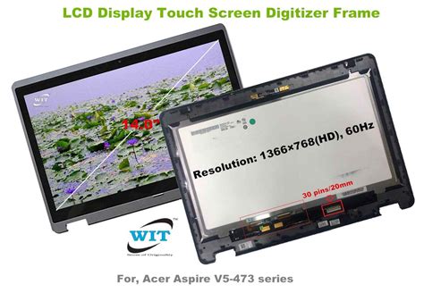 140 Inch Touch Screen Digitizer Frame Bezel With Led Assembly For Aspire V5 473 Aspire V5 471