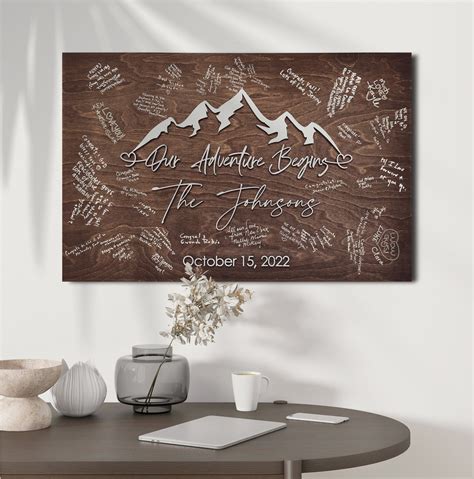 Unique Wedding Guest Book Alternative Mountain Wedding Guest Etsy