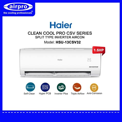 HAIER 1 5HP SPLIT TYPE INVERTER AIRCON HSU 13CSV32 Shopee Philippines