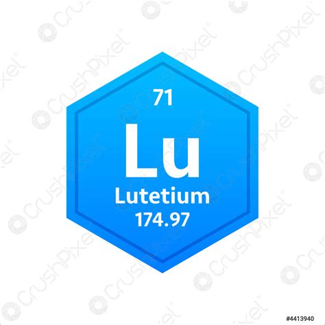 Lutetium symbol Chemical element of the periodic table Vector stock ...