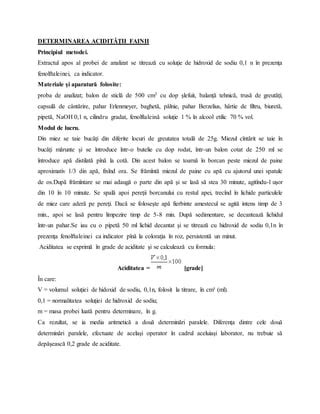 Determinarea Aciditatii Fainii Pdf