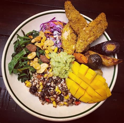 Delicious Island Buddha Bowl With Vegan Chipotle Lime Fingers