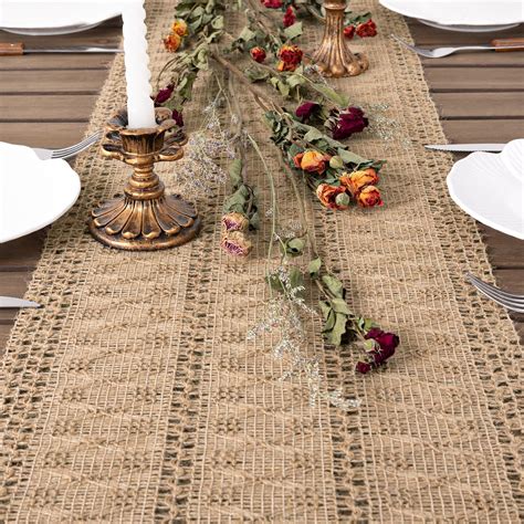 Socomi Boho Table Runner Macrame Farmhouse Woven Burlap Rustic Table