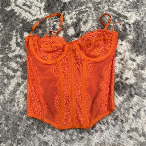 Urban Outfitters Corset Top Bright Orange 🍊 Slight Depop