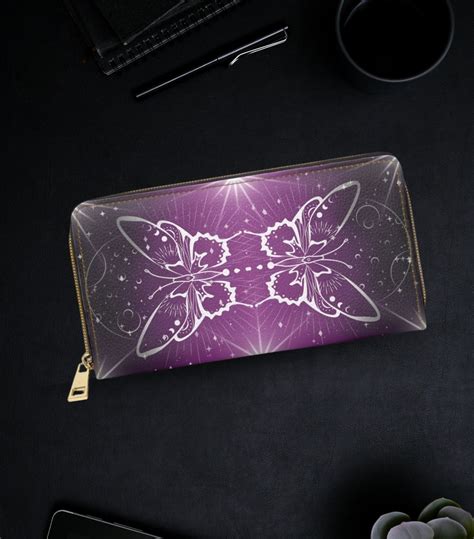 Goth Wallet Luna Moth Wallet Celestial Moth Wallet Cute Zipper Wallet