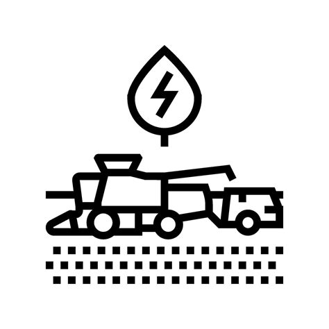 Bioenergy Harvesting Biomass Line Icon Vector Illustration