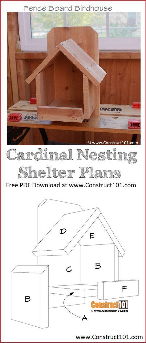 Cardinal Nesting Shelter Bird House Plans Pdf Download Construct101 Bird Houses Ideas Diy