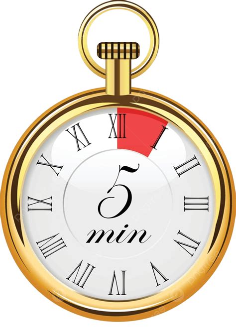 Reloj Mecánico Temporizador 5 Minutos Oro Minutos Reloj Vector Png