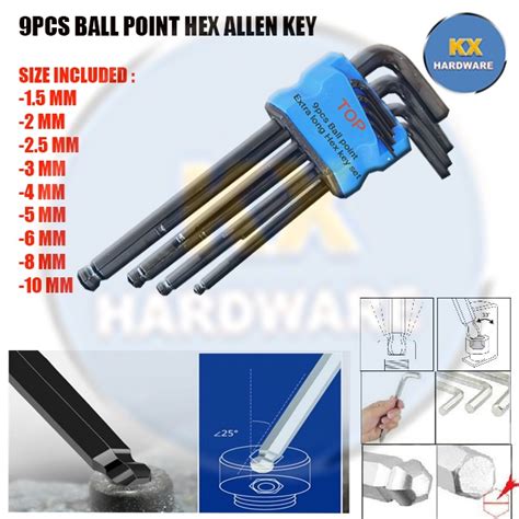 BALL END ALLEN KEY SET L WRENCH SET BONDHUS BRAND BALLPOINT L WRENCH