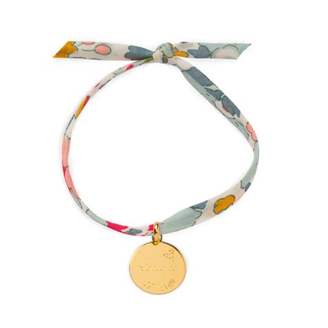 Élégant et bon marché Bracelet Petite Médaille Plate Sur Cordon Liberty