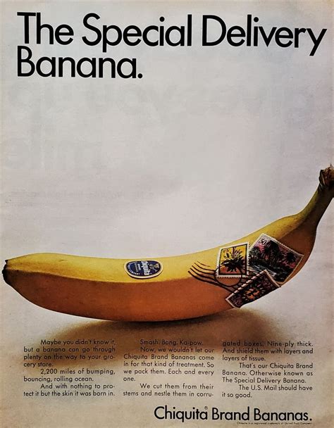 Banana Kitchen Ad Art Chiquita 'The Special Delivery Banana' Brand ...