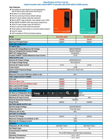 Biến Tần Hybrid Solar Inverter Evo Anern 48v 6200w On Off Grid Tie 6