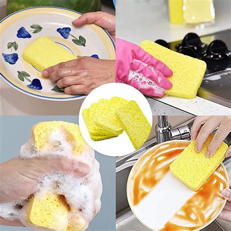 Sponges For Dishes Large Cellulose Kitchen Cleaning Non Scratch Dish ...