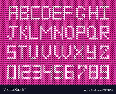 Cute knitted abc alphabet knitting pattern Vector Image