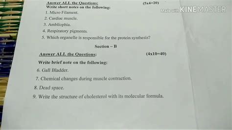 Bpt First Year Question Paper Physiology Biochemistry YouTube