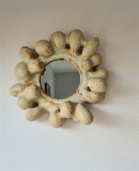 Ceramic Wall Art Sculpture, Modern Wall Mirror Decor - Etsy