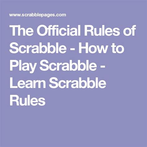 The Official Rules Of Scrabble How To Play Scrabble Learn Scrabble Rules Play Scrabble