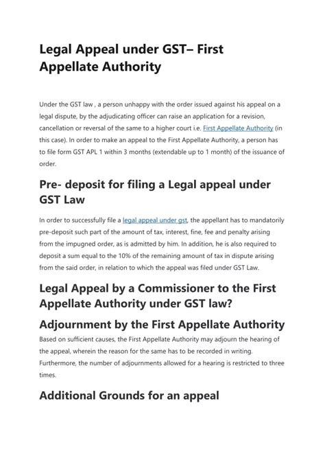 Ppt First Appellate Authority Legal Disputes And Appeal Under Gst Powerpoint Presentation