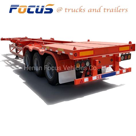 China Factory Skeletonskeletal 20gp 40gp Container Truck Trailer In