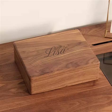 Engrave Walnut Wood Jewellery Box For Women High Quality Jewelry Box